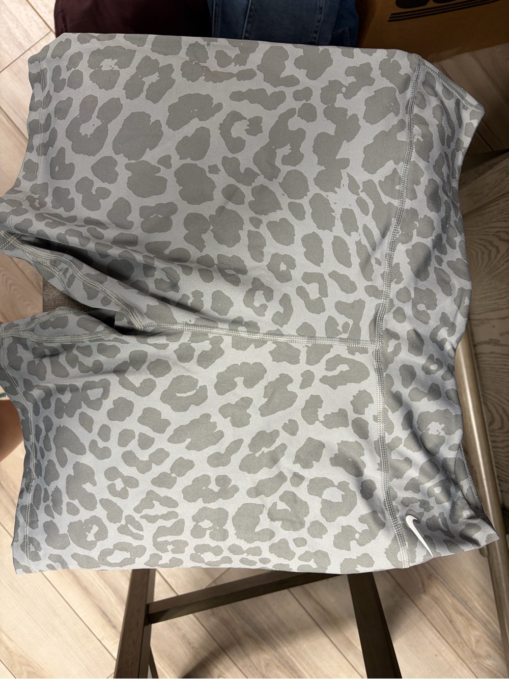 Nike Women's Gray Leopard Print biker shorts